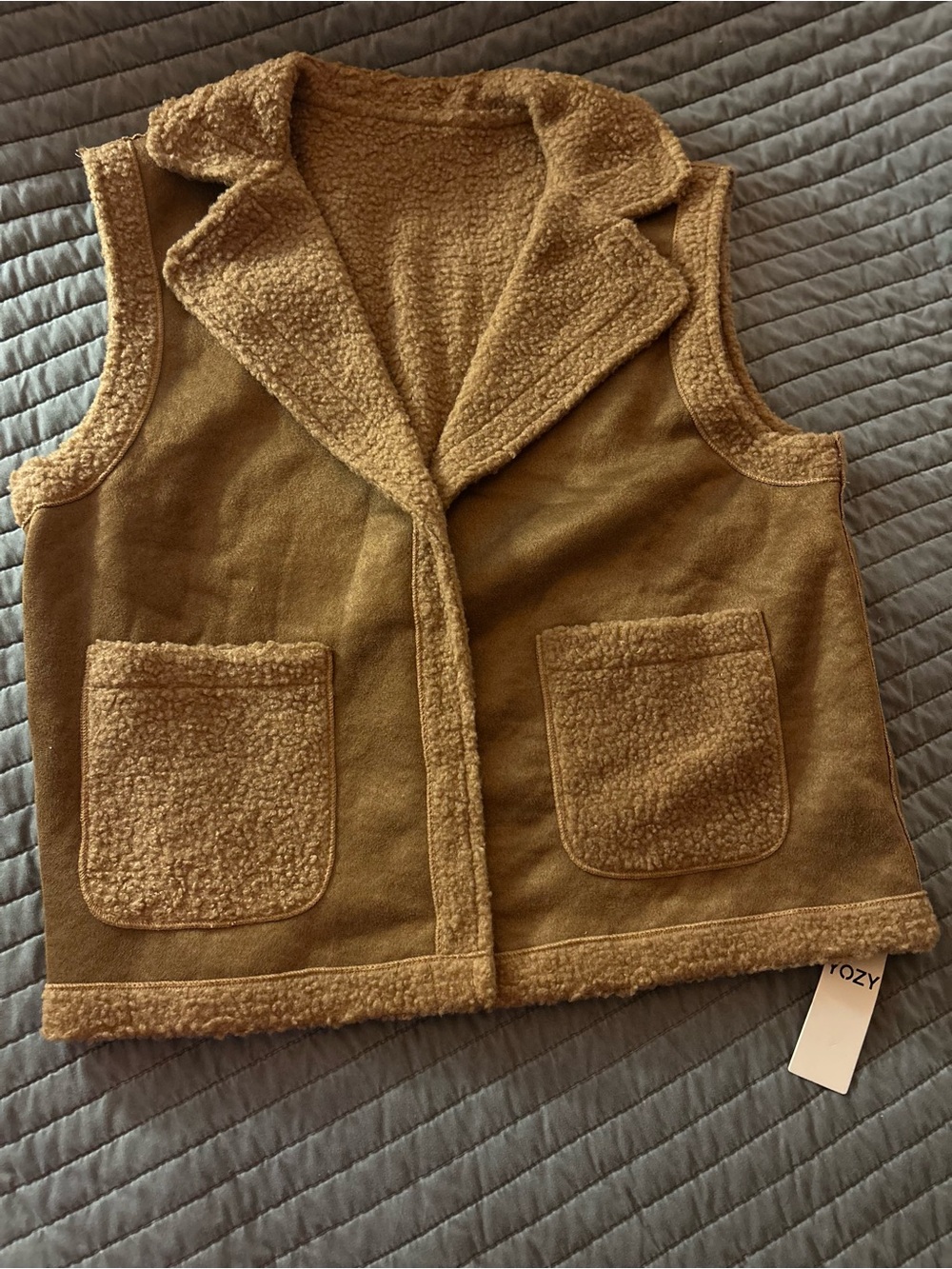 Teddy Sherpa Vest in Camel by Yozy